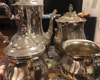 Vintage silver plated tea set with tray. Never used.