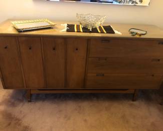 MidCentury modern dresser with mirror and matching headboard