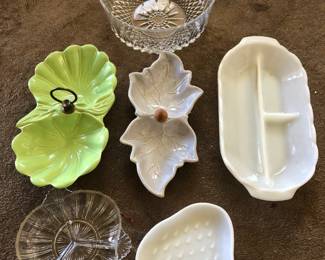 Vintage milk glass, and serving pieces