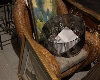 Pottery Barn Vintage rattan porch lounging chair