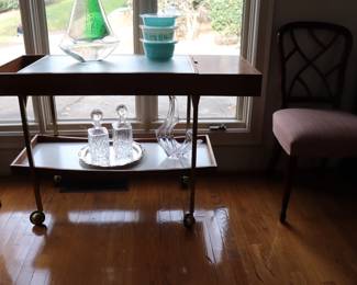  vintage mid-century modern Salton Hotray rolling bar cart and food warmer