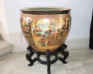 Satsuma Fishbowl Planter With Stand, 