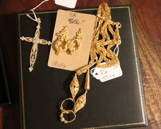 14K 18K & 21K GOLD  Jewelry Earrings, Necklaces, Bracelets & Brooches 