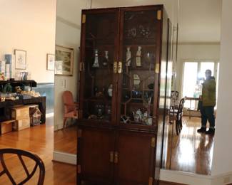vintage Henredon Asian-inspired china cabinet