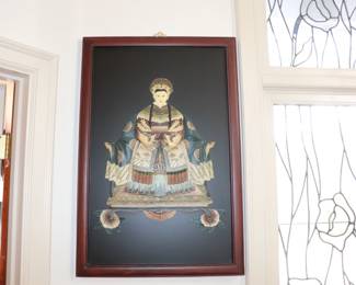 Chinese Carved Hardstone Relief Emperor & Empress Portraits