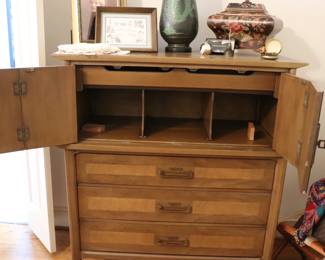 Mid Century White Furniture Company Dresser High Chest 