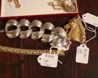 14K 18K & 21K GOLD  Jewelry Earrings, Necklaces, Bracelets & Brooches 