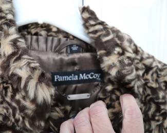 Pamela Mccoy Faux Fur Coat 