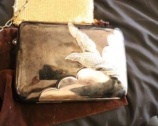   Bird Rhinestone encrusted hardcase purse