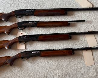 1️⃣ Remington Model 1100 Skeet-B – 20 Gauge (Factory Skeet Choke)
2️⃣ Remington Model 1100 – 12 Gauge
3️⃣ Remington Model 1100 LW – .410 Gauge (Lightweight Model)
4️⃣ Remington Model 1100 Trap-T (Tournament) – 12 Gauge
collectible firearms, vintage guns, classic shotguns, sporting arms, estate gun collection, high-quality firearms, hunting shotguns, target shooting, trap/skeet shooting, investment firearms, gun enthusiast, field gun, clay sports, home defense, American firearms, European firearms, gun collection 
