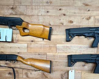 1️⃣ Kel-Tec KSG — 12 Gauge
• Pump-action bullpup shotgun, dual magazine tubes, tactical design
Keywords: KSG, tactical shotgun, bullpup, home defense
2️⃣ Kel-Tec KSG — 12 Gauge
• Second identical model available
Keywords: pump shotgun, compact, dual tube, law enforcement style
3️⃣ High Standard Model 10 / Pump — 12 Gauge
• Classic American pump-action shotgun
Keywords: vintage shotgun, High Standard 12g, hunting, collectible
4️⃣ Norinco MAK-90 Sporter — 7.62×39 (Russian)
• AK-style rifle, stamped receiver, Chinese import
Keywords: AK47 variant, 7.62 Russian, Norinco Sporter, semi-auto rifle