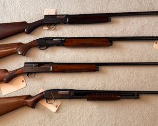 Winchester Model 12 – 12 Gauge
Browning Auto-5 – 12 Gauge
FN Browning A5 (Herstal) – 12 Gauge
Remington Model 1100 Bicentennial Edition – 12 Gauge
collectible firearms, vintage guns, classic shotguns, sporting arms, estate gun collection, high-quality firearms, hunting shotguns, target shooting, trap/skeet shooting, investment firearms, gun enthusiast, field gun, clay sports, home defense, American firearms, European firearms
