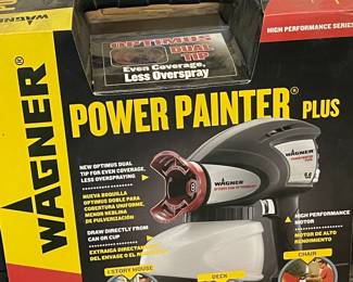 Lots of painting supplies - trays, brushes, tarps, plastic coverings