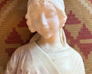 Marble bust (10"), signed, made in Italy.  Marble stand and pedistal available. 