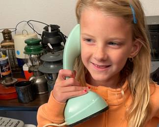 Modern (1950's) phone with the box.  