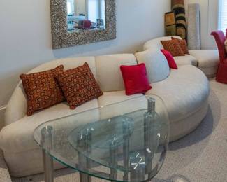 Vintage 1980s Lazarus Industries E. Stanley, NC "Conversation Pit" or "Curved Cloud" sofa in good condition.  A few minor stains that could easily be removed with some TLC