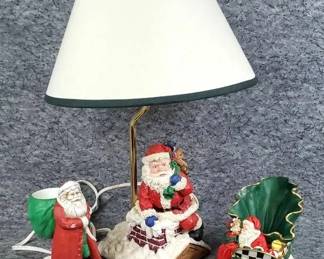 Santa Claus Lamp, Candle Holder, Candy Dish Sled