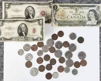 $2.00 Bills, Canadian Coins and $1.00