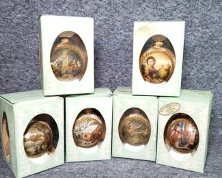 Christmas Classics Masters on Silk Art Glass Ornaments