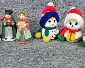 Porcelain Christmas Figure BellsCarolers, Polar Bears