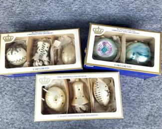 Vintage Sear Imperial Glass Ornaments West GermanyBells, Teardrops, Indent