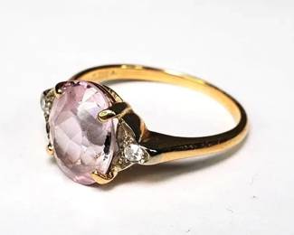 14K Gold Ring with Pink Stone