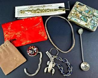 Shell Inlay Keepsake Box, Millefiori Purse Holder, Jewelry Accessories