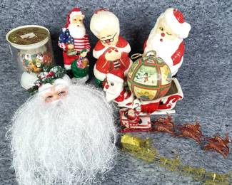 Vintage Christmas Decor, Ornaments, Figural, Candles, Planter