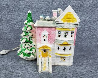 Vintage Ceramic LightUp Christmas House