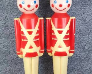 Vintage 32 Inch Tall Blow Mold Toy Soldiers