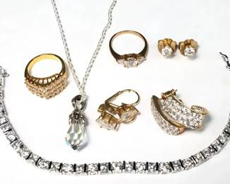 Gold Tone Rhinestone Costume Jewelry