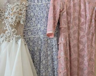 The lady at the house is a vision descent so there are many, many beautiful oriental style dresses