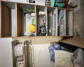 Rugs and pillows and cupcake holders