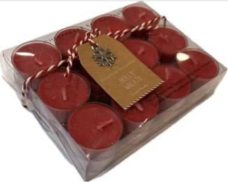 New In Box - Never Used - Votive Candles - Signed "Chesapeake Bay Candle - Holly Wreath"