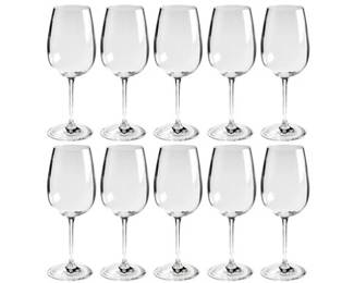 Set Of Ten Large Wine Goblets