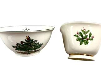 Christmas Lenox & Spode Porcelain Bowls - Each Signed On Base