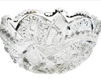 American Brilliant Cut Sawtooth Scalloped Border 8.5" Bowl