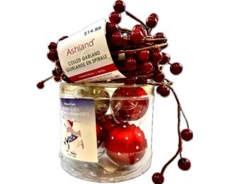 New! Glass Christmas Balls & Garland