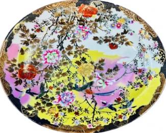 Japanese Old Kutani Porcelain Platter - Meiji Period - Signed