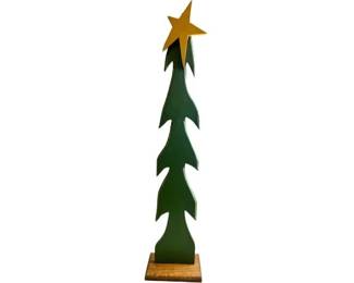 Handmade Wooden Folk Art Style Christmas Tree - Approximately 43"