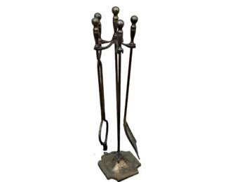 Brass Andiron Set
