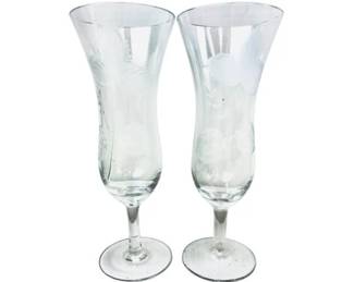 Acid Etched Vintage Parfait Flutes