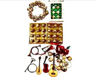Collection Of Christmas Ornaments - Instruments, Bells, & More!