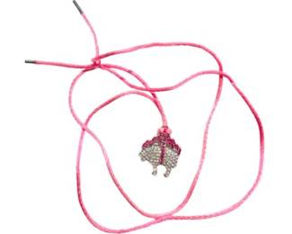 Brooks Brothers "Golden Fleece" Trademark - Enamel & Crystal Costume Pendant On Silk Cording