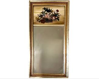 Federal Style Gold Leaf Mirror Featuring Eglomise Painting