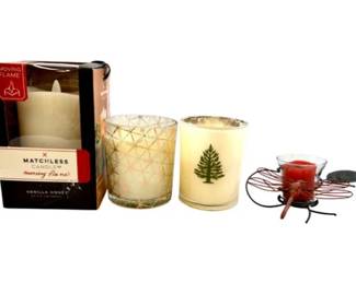 Collection Of Christmas Candles Including New "Tocca Chamonix", Flameless With Box, & More!