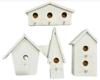 Wooden Miniature Bird House Decor