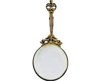 Magnifying Glass Hanging Pendant - Gold Tone Finish With Jump Ring