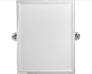 Pottery Barn Chrome Pivoting Beveled Glass Mirror
