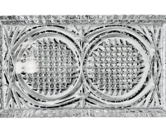 Czechoslovakian Bohemian Glass Small 7.25" Tray - "Victoria" Pattern